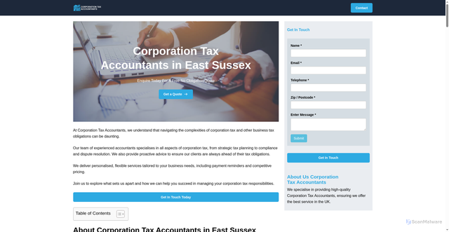Security scan screenshot of https://corporation-tax-accountants.co.uk/near-me/east-sussex/