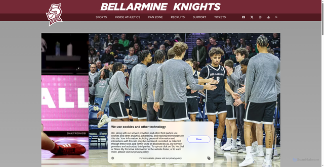 Security scan screenshot of https://athletics.bellarmine.edu/