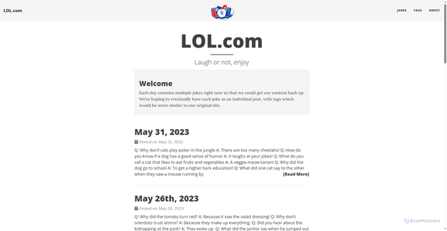 Security scan screenshot of https://lol.com/