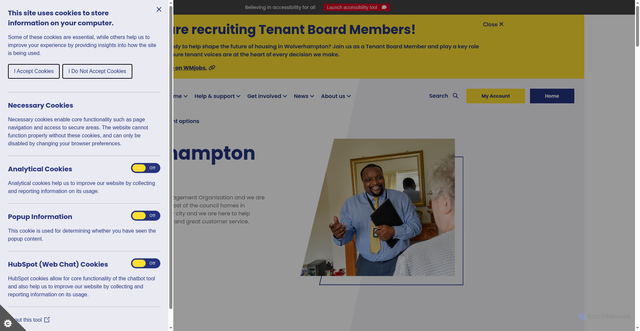 Security scan screenshot of https://www.wolverhamptonhomes.org.uk/