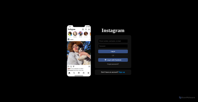 Security scan screenshot of http://instagram-login-page-two.vercel.app/