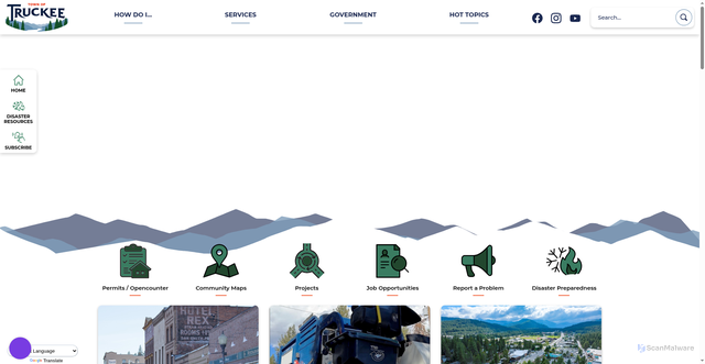 Security scan screenshot of https://townoftruckee.gov/