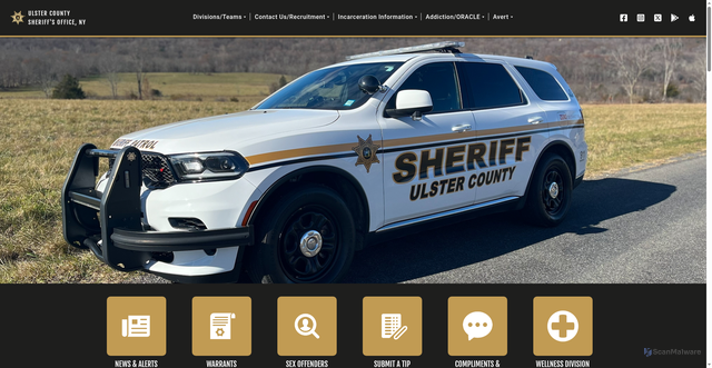 Security scan screenshot of https://www.ulstersheriffny.gov/