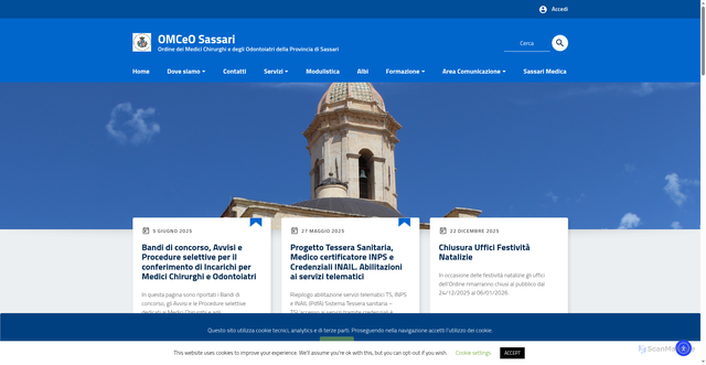 Security scan screenshot of https://omceoss.org/wp/