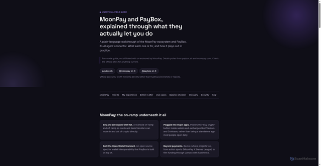 Security scan screenshot of https://www.moonpay-paybox-guide.vercel.app/