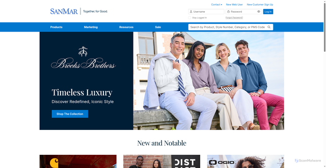 Security scan screenshot of https://cdnp.sanmar.com