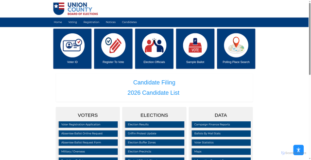 Security scan screenshot of https://unioncountyncelections.gov/