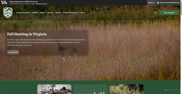 Security scan screenshot of https://dwr.virginia.gov
