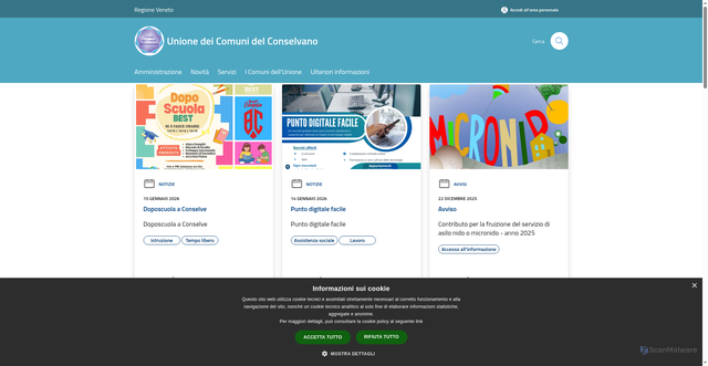 Security scan screenshot of https://www.unioneconselvano.it/it