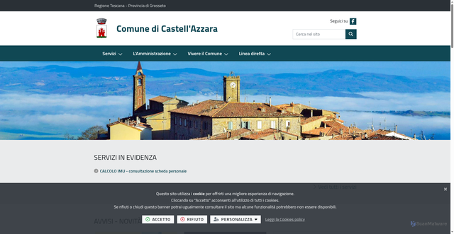 Security scan screenshot of https://www.comune.castellazzara.gr.it/it-it/home