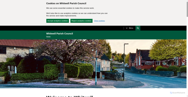 Security scan screenshot of http://whitwell-pc.gov.uk/
