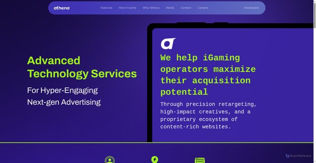 Security scan screenshot of https://athena-tech.eu