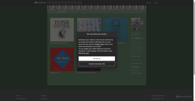 Security scan screenshot of bandcamp.com
