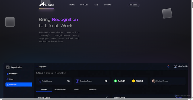 Security scan screenshot of http://arkizard.pages.dev/