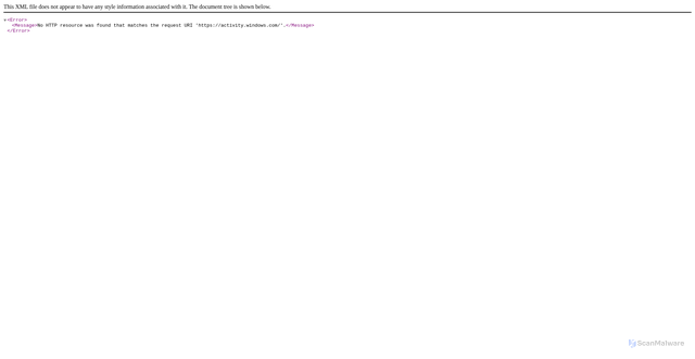 Security scan screenshot of https://activity.windows.com/