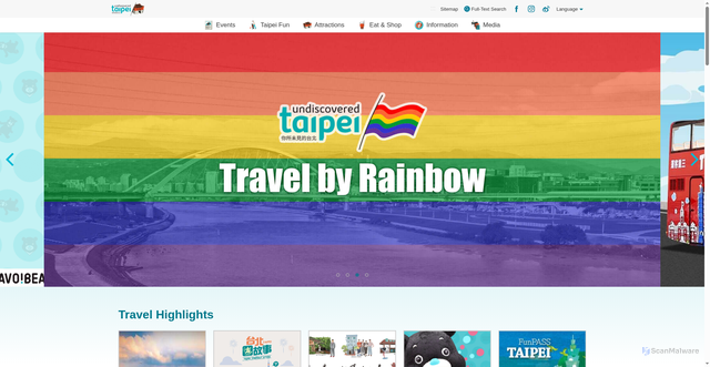 Security scan screenshot of https://travel.taipei