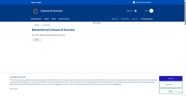 Security scan screenshot of https://www.comune.scorrano.le.it/