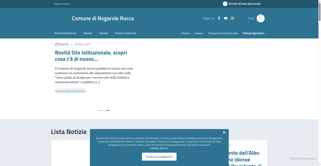Security scan screenshot of https://www.comune.nogarolerocca.vr.it/