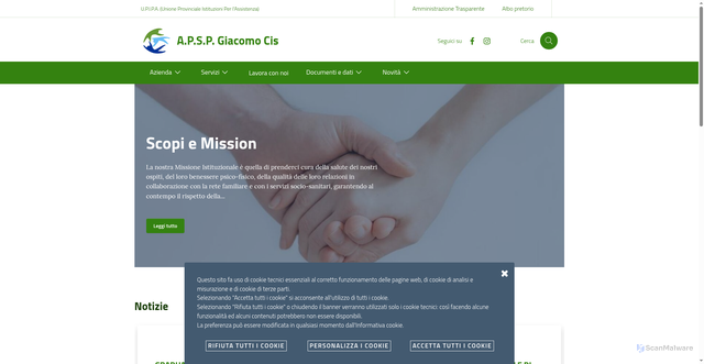 Security scan screenshot of https://www.apspgiacomocis.it/