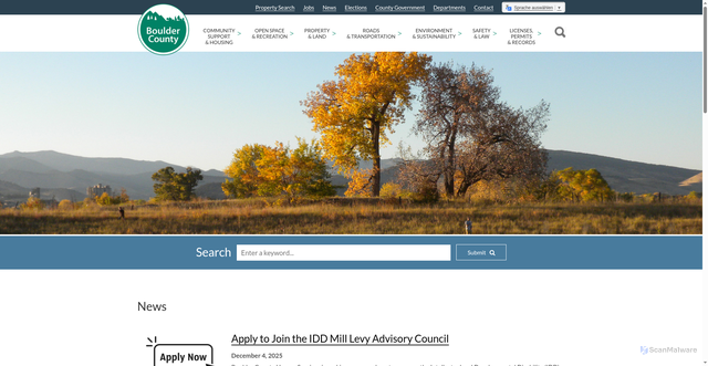 Security scan screenshot of https://bouldercounty.gov/