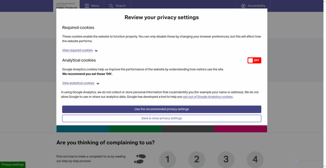 Security scan screenshot of https://www.lgo.org.uk/