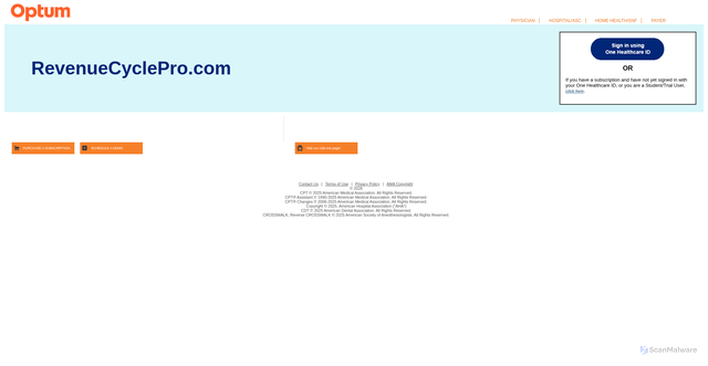 Security scan screenshot of https://www.revenuecyclepro.com