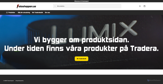 Security scan screenshot of https://fotoshoppen.se