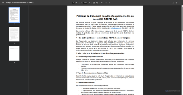 Security scan screenshot of https://messageenvois.fr/miamfr/nuen/