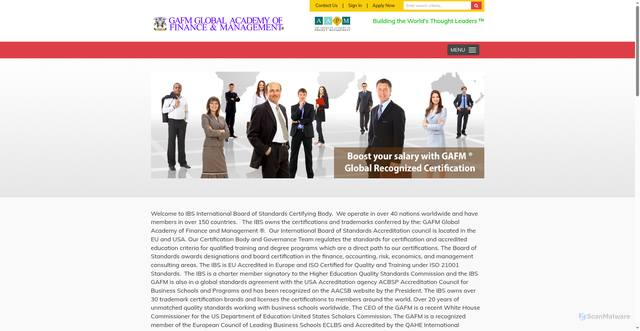 Security scan screenshot of https://gafm.com/