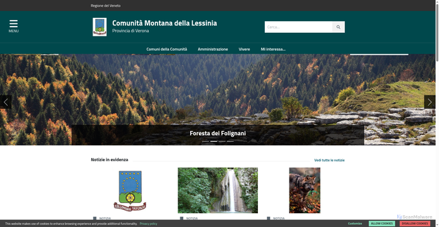 Security scan screenshot of https://www.lessinia.verona.it/home