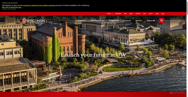 Security scan screenshot of https://www.wisc.edu