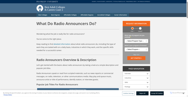 Security scan screenshot of https://www.franklin.edu/career-guide/broadcast-announcers-and-radio-disc-jockeys/what-do-radio-announcers-do