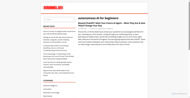 Security scan screenshot of https://0xrommel.pages.dev/tags/autonomous-ai-for-beginners/