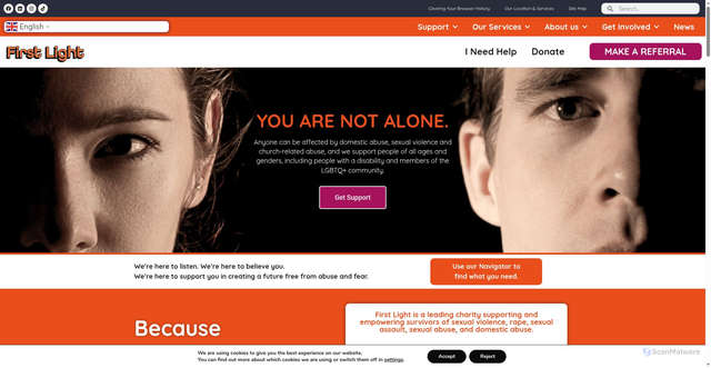 Security scan screenshot of https://firstlight.org.uk