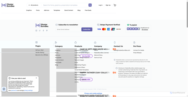 Security scan screenshot of https://masterbundles.com