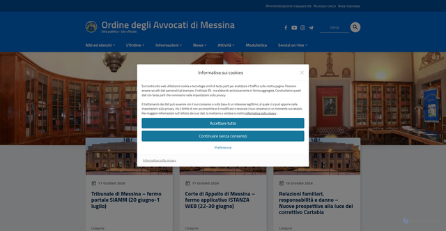 Security scan screenshot of https://www.ordineavvocatimessina.it