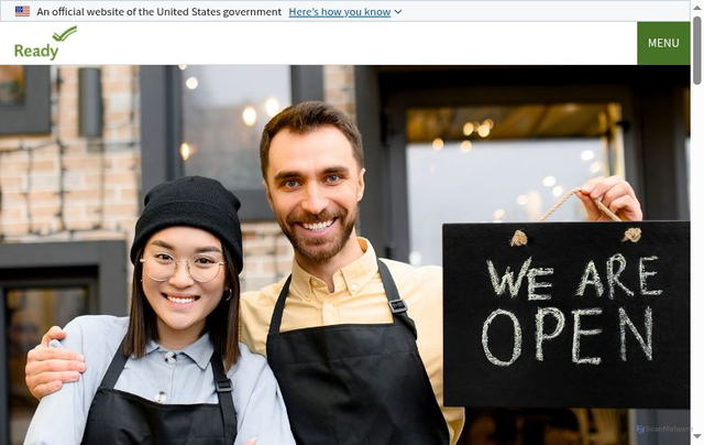 Security scan screenshot of https://readybusiness.gov/