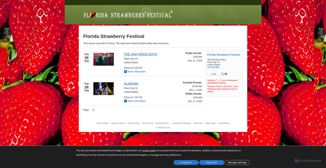 Security scan screenshot of https://event.etix.com/ticket/v/5701/florida-strawberry-festival