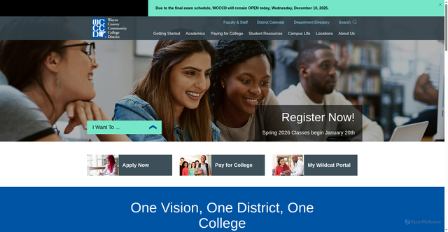 Security scan screenshot of https://www.wcccd.edu/