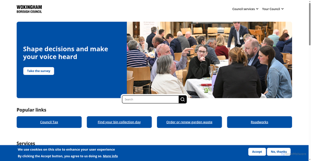 Security scan screenshot of https://www.wokingham.gov.uk/