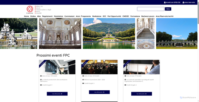 Security scan screenshot of https://www.odcec.caserta.it/