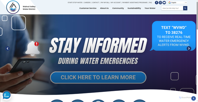 Security scan screenshot of https://walnutvalleywater.gov/
