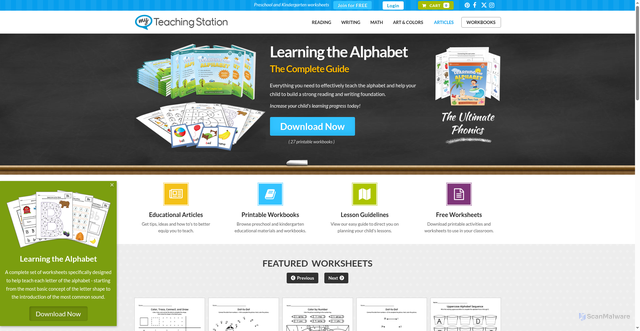 Security scan screenshot of https://www.myteachingstation.com