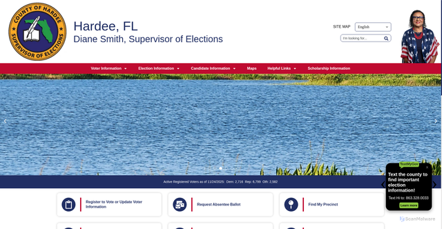 Security scan screenshot of https://hardeeflvotes.gov/