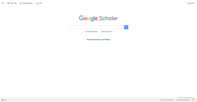 Security scan screenshot of scholar.google.com
