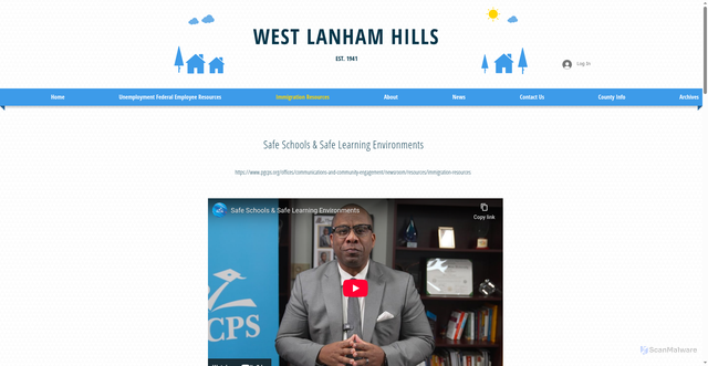 Security scan screenshot of https://www.westlanhamhills.com/pg-county-school-system