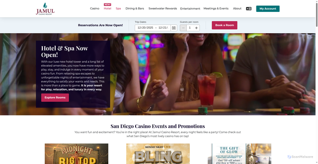 Security scan screenshot of https://www.jamulcasino.com/
