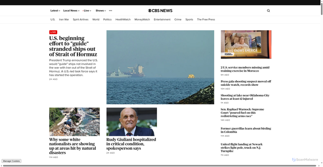 Security scan screenshot of https://cbsnews.com