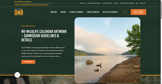 Security scan screenshot of https://wvdnr.gov/
