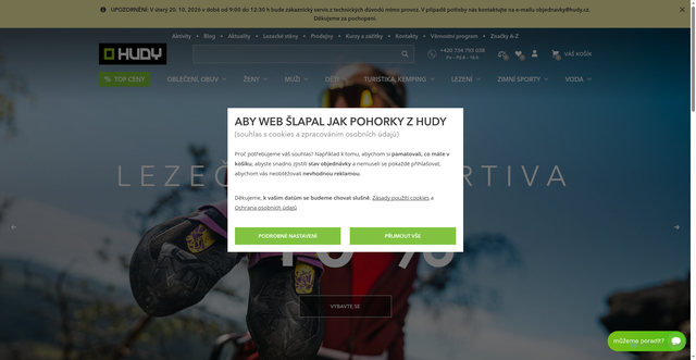 Security scan screenshot of https://hudy.cz